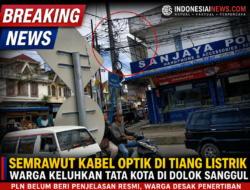 Semrawut Kabel Optik di Tiang Listrik, Warga Keluhkan Tata Kota di Dolok Sanggul, PLN Belum Beri Penjelasan Resmi