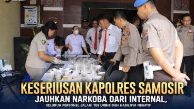 Keseriusan Kapolres Samosir Jauhkan Narkoba dari Internal, Seluruh Personel Jalani Tes Urine dan Hasilnya Negatif